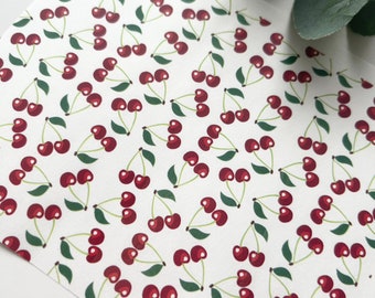 Cherries Transfer Paper (1 Sheet)/ Polymer Clay Tools / Jewellery / Earring Making / Clay Tools / Floral / Botanical