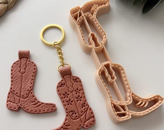 Chaveiro de bota de caubói feito com cortador de argila polimérica - Arquivo STL digital
