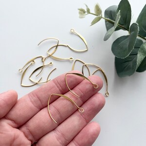 Earring Hooks 25mm(2 Pcs) /Polymer Clay Tools/Jewellery making/ Jewellery Findings / Clay Tools / Brass Charm / Raw Brass