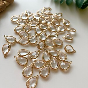 Crystal Teardrops L 2pc /Polymer Clay Tools/Jewellery making/ Jewellery Findings / Clay Tools / Brass Charm / Raw Brass imagem 3