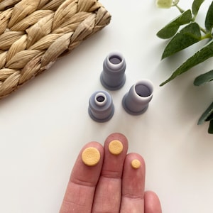 Mini Circle Clay Cutters - 10mm, 8mm, 6mm / Polymer Clay Cutters / Micro Cutters / Earring Making / Clay Tools