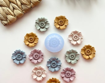 Poppy Flower Mould / Polymer Clay Cutters / Micro Cutters / Earring Making / Clay Tools/ Polymer Clay Moulds/ Floral/ Roses & Flowers