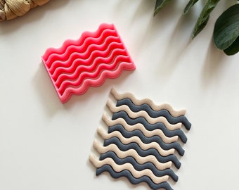 Wavey Line Clay Cutter: Polymer Clay Earring Tool (56mm)