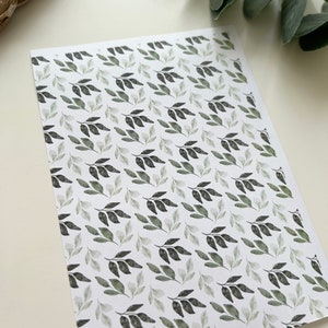 Grüne Blätter Transferpapier (1 Bogen) B14-5 / Polymer Clay Werkzeuge / Schmuck / Herstellung von Ohrringen / Werkzeuge aus Ton / Floral / Botanisch