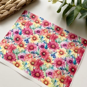Frühling #3 Transferpapier (1 Bogen) B16-3 / Polymer Clay Werkzeuge / Schmuck / Herstellung von Ohrringen / Werkzeuge aus Ton / Blumen / Pflanzen
