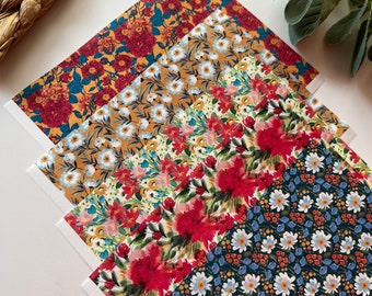Floral Image Transfer Paper for Polymer Clay: Autumn Designs (5 Sheets) B13