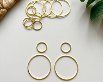 Closed Circle Component 30mm & 15mm (2 pcs)/ Polymer Clay/ Jewellery/ Jewellery Findings / Clay Tools / Brass Charm / Raw Brass