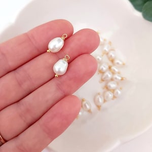 Fresh water Pearls Pendants (2 Pcs) / Polymer Clay Tools / Jewellery making / Jewellery Findings / Clay Tools / Brass Charm / Raw Brass