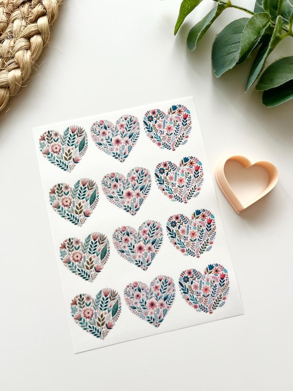 Floral Heart Transfer Paper + Cutter: Polymer Clay Earring Making