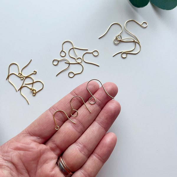Earring Hooks (set of 2) / 3 sizes / Polymer Clay Tools / Jewellery making / Jewellery Findings / Clay Tools / Brass Charm / Raw Brass