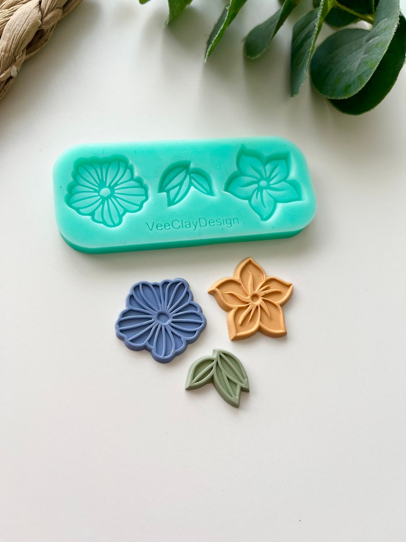 Flower Mould Collections for Polymer Clay Earring Making 2 Versions image 6
