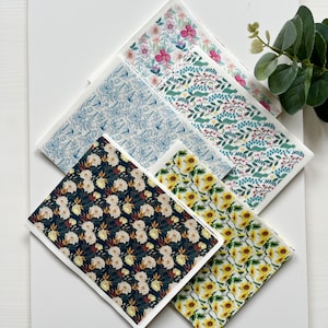 Image Transfer Paper Bundle #10 (5 Blätter) / Polymer Clay Werkzeuge / Schmuck / Herstellung von Ohrringen / Werkzeuge aus Ton / Floral / Pflanzen