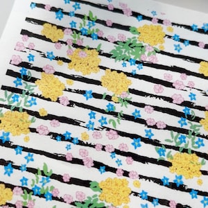 Carta per trasferimento immagine a righe con fiore di mimosa (1 foglio), strumenti in argilla polimerica, gioielli, creazione di orecchini, strumenti in argilla, floreale, botanico