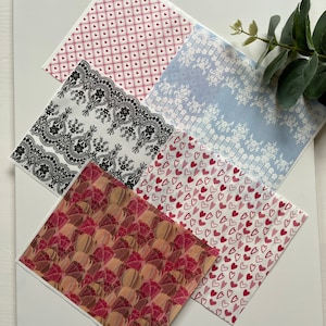 Transferpapier Bundle 8 (5 Blätter) B8 / Polymer Clay Werkzeuge / Schmuck / Herstellung von Ohrringen / Werkzeuge aus Ton / Floral / Pflanzen