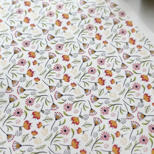 Wild Flower Meadow Image Transfer Paper (1 Sheet)/ Polymer Clay Tools / Jewellery / Earring Making / Clay Tools / Floral / Botanical