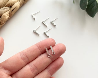 Silver Stick Stud (2 PCS) 10mm /Polymer Clay Tools / Jewellery making / Jewellery Findings / Clay Tools / Stainless Steel Studs