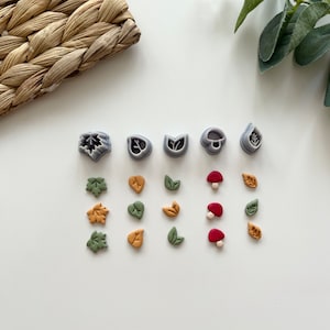 Autumn Essentials Set of 5 Mini Clay Cutter / Polymer Clay Cutters / Micro Cutters / Earring Making / Clay Tools