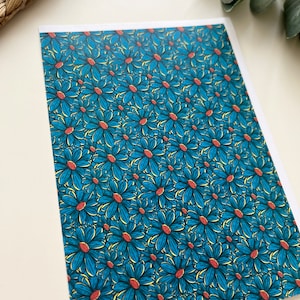 Blaue Gänseblümchen Transferpapier (1 Blatt) B14-2 / Polymer Clay Werkzeuge / Schmuck / Herstellung von Ohrringen / Ton-Werkzeug / Floral / Botanisch