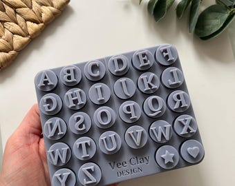 Uppercase Alphabet Stamps: Polymer Clay Cutters, Earring Making