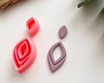 Non-Drill Classic Teardrop Embossed Clay Cutter / Polymer Clay / Jewellery Tools / Spring Earrings /Earring Making / Clay Tools