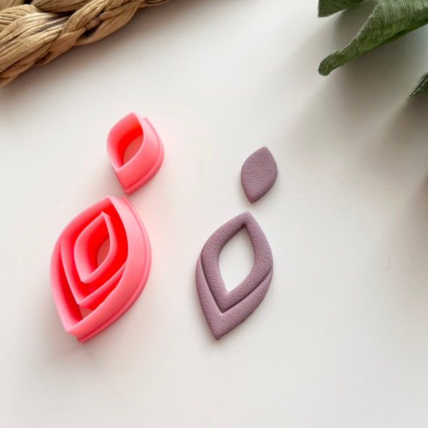 Non-Drill Classic Teardrop Embossed Clay Cutter / Polymer Clay / Jewellery Tools / Spring Earrings /Earring Making / Clay Tools