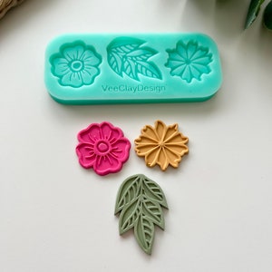 Flower Mould Collections for Polymer Clay Earring Making 2 Versions image 5