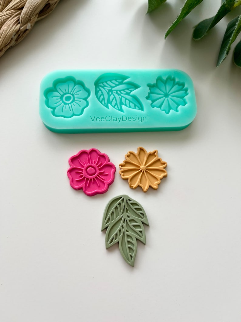 Flower Mould Collections for Polymer Clay Earring Making 2 Versions image 5