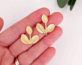 Leaf Charm (2 Pcs) / Polymer Clay Tools / Jewellery Tools / Jewellery Findings / Clay Tools / Brass Charm / Raw Brass