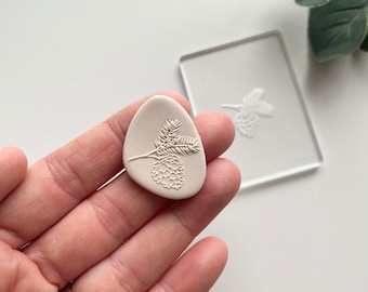 Pinecone Acrylic Debossing Stamps/ Embossing Stamps / Polymer Clay Cutters / Earring Making / Clay Tools/ Floral