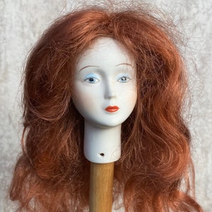 Hand Knotted French Style Irish Red Synthetic Mohair Doll Wig 7/8 Style It Your Way! Monique Cap Made in USA BJD Art Doll Vintage Antique