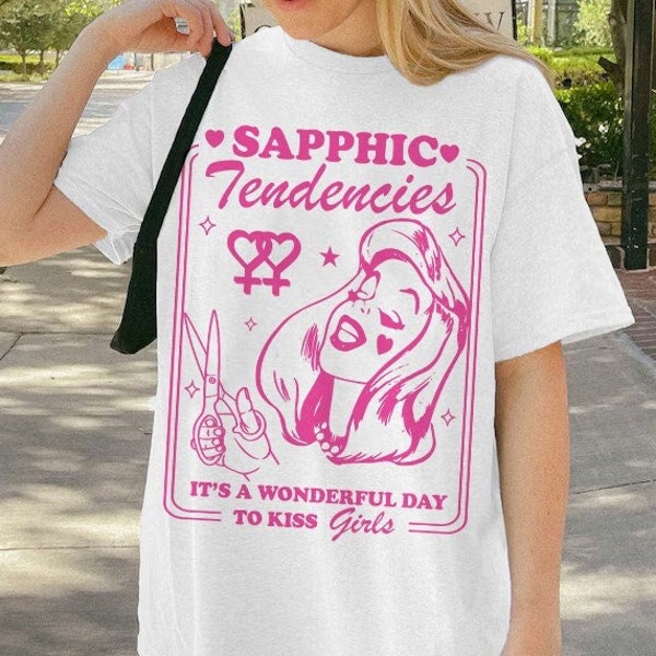 Sapphic tendencies | sapphic shirt | retro lesbian shirt | lesbian clothes | funny lesbian gifts | funny lesbian shirt | live laugh lesbian