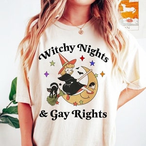 Witchy nights and gay rights shirt | lgbtq rights | gay halloween | lesbian halloween | bisexual halloween | queer | trans rights | pride