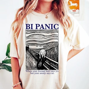 Bi panic shirt | bisexual panic shirt | bisexual tshirt | bisexual pride | retro bisexual shirt | bi pride shirt | funny bi gift | queer