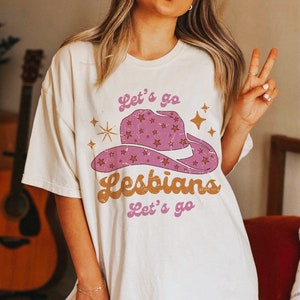 Let's go lesbians let's go shirt retro lesbian lesbian pride lgbtq pride femme lesbian cowgirl lesbian bachelorette gift wlw image 3
