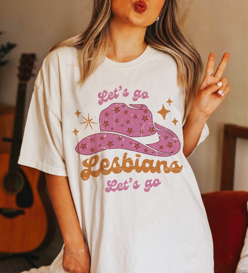 Let's go lesbians let's go shirt retro lesbian lesbian pride lgbtq pride femme lesbian cowgirl lesbian bachelorette gift wlw image 3