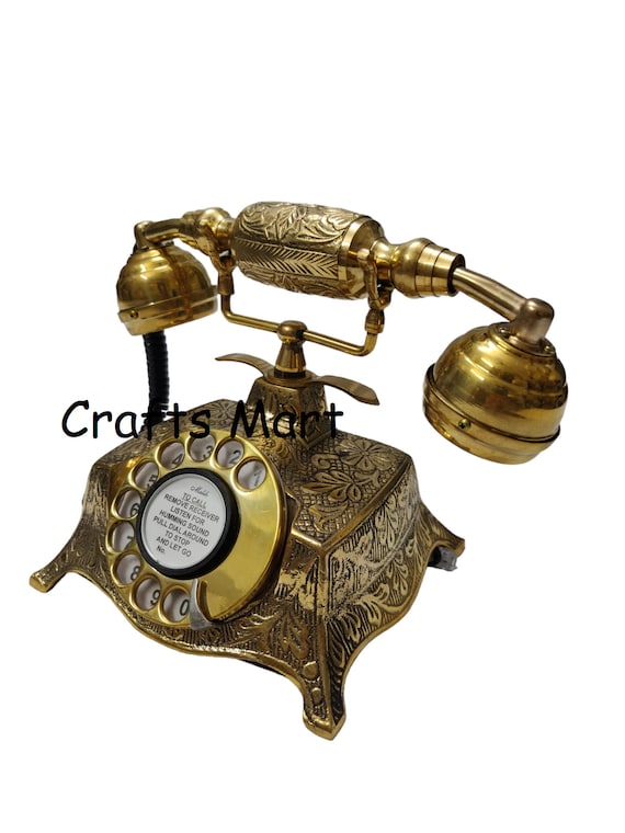 Beautiful Nautical Style Vintage Brass Rotary Dial Working Telephone Home  Decorative Christmas Gift 