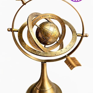 Astrolabio de esfera armilar de latón: Globo astrolabio náutico para decoración de mesa