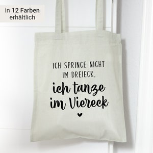Stofftasche "Ich tanze im Viereck" Baumwolle | Geschenk, Geschenkidee, Pferd, Pferdemädchen, Einkaufstasche, Beutel, Stall, Freundin