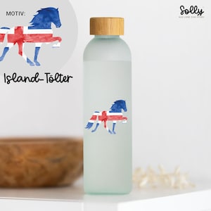 Glass bottle Tölter Island Icelandic horse 650ml | Gift, gift idea, horse, horse girl, Icelandic, Isi, Take it Isi