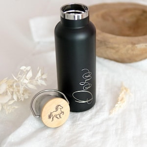 Insulated bottle &quot;Wish word + Icelandic horse&quot; | personalized | gift, gift idea, horse, horse girl, Icelandic horse, Icelandic horse