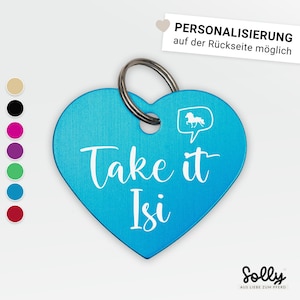 Brand pendant heart &quot;Take it Isi&quot; | personalized | 7 colors | gift, gift idea, lucky charm, bridle, halter, Icelandic horse, Icelandic