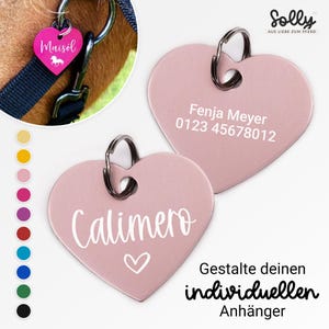 Marke Anhänger Herz "Wunschwort + Symbol" | personalisiert | 10 Farben | Geschenk, Geschenkidee, Glücksbringer, Halsband, Halfter,Pferd