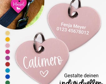 Marke Anhänger Herz "Wunschwort + Symbol" | personalisiert | 10 Farben | Geschenk, Geschenkidee, Glücksbringer, Halsband, Halfter,Pferd