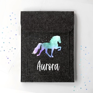 Equine passport cover design &quot;Icelandic Watercolor&quot; | Anthracite | Gift, gift idea, horse, horse girl, Icelandic, Icelandic horse, Tölter