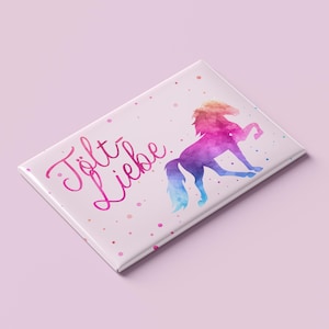 Motif magnet &quot;Tölt Love&quot; | for the saddle bar, refrigerator | Gifts, gift idea, individual photo magnets, Icelandic horse, Icelandic horse