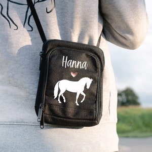 Mini bolso para cartera y móvil personalizado | Diseño "Caballo #1" con el texto deseado | Regalo, caballo, niña caballo, pony, idea de regalo