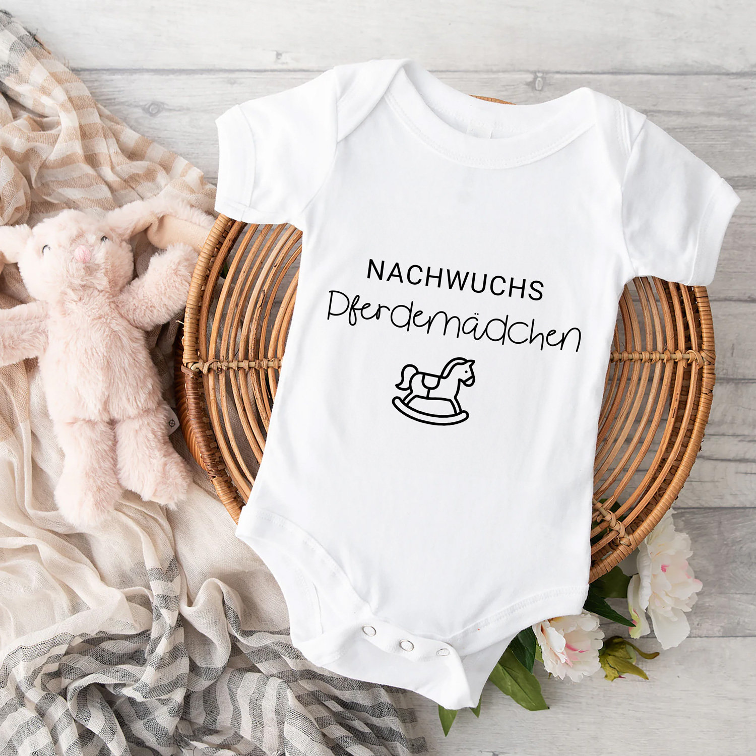 Shirtracer Baby Body Junge/Mädchen – Nachwuchsreiterin Mit Einhorn-Motiv, Kurzarm, 100% Baumwolle, Nickelfreie Druckknöpfe