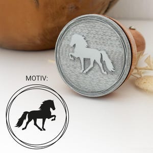 Stamp with Icelandic horse | 48 x 48 mm | Icelandic horse, tölter | Gift idea | Individual stamp | Schoolchild | Stable, gift, teacher