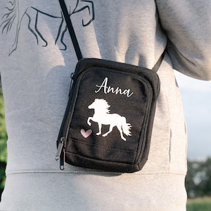 Mini bolso para cartera y móvil personalizado | Diseño "Islandés #1" con el texto deseado | Regalo, caballo, chica caballo, caballo islandés