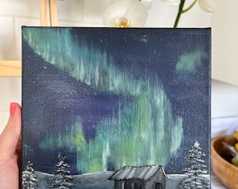 Aurora Borealis Original Oil Painting